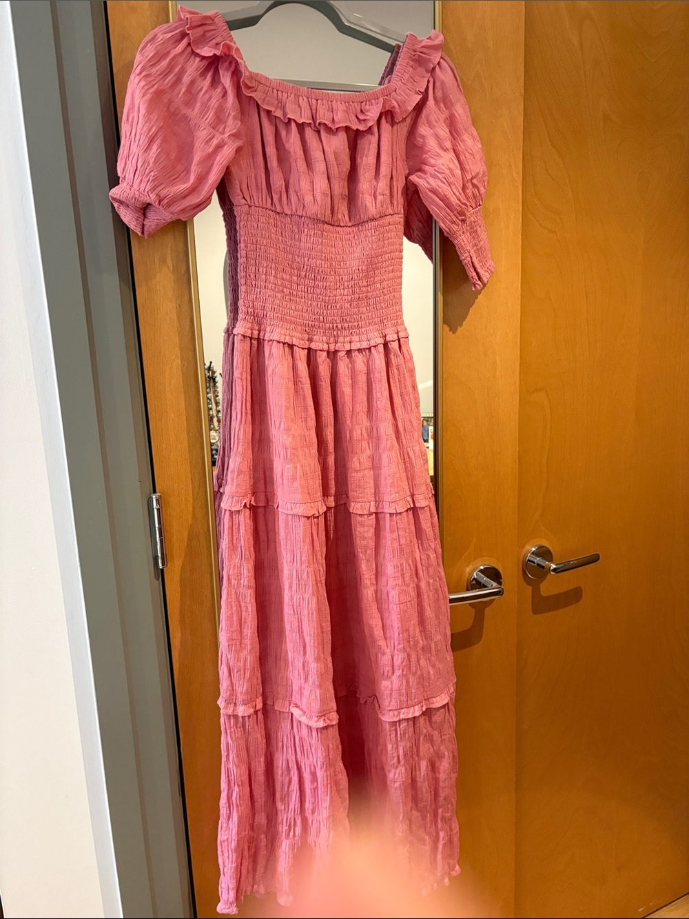 BB Dakota by Steve Madden Rose-Pink Smocked Maxi Dress